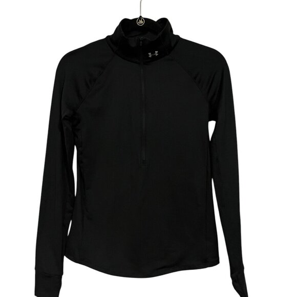 Women’s Under Armour Black Heat Gear Long Sleeve Half Zip Heat Gear Size: SM - Picture 1 of 5